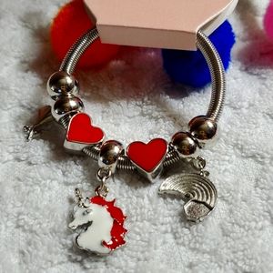 Kids Charm Bracelet - Stainless Steel (Unicorn) - $15 - NWT.